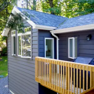 The addition was built by North Echo Design Build by referral from Classic Muskoka Homes.